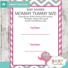 Hot Pink Elephant Baby Shower Games - D103 - Baby Printables