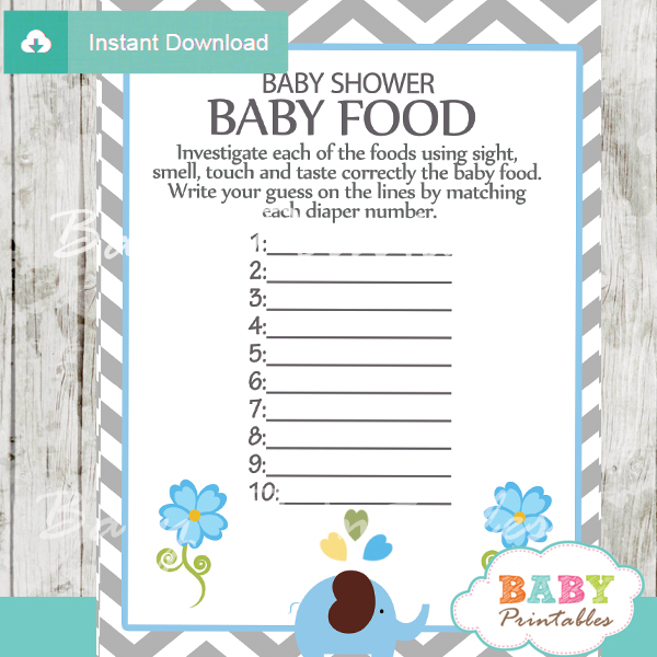 printable baby shower games blind tasting baby food