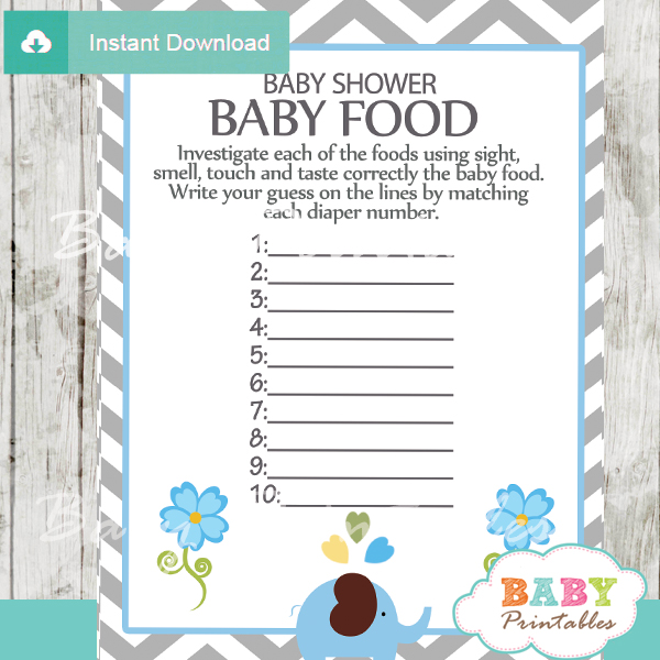 Elephant Baby Shower Games Printable Pack, Blue Grey Baby Shower Games –  Studio 118