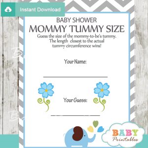 Baby Shower Game Guess the Mommy's Tummy Size printable