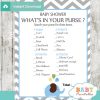 printable baby shower games what's in your purse