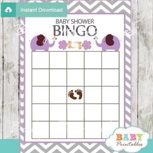 bingo baby shower games printable cards