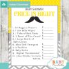 mustache Price is Right Baby Shower Game printable pdf