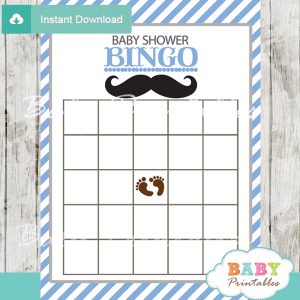 Little Man Mustache Chevron Printable Baby Shower "Guess How Many?" Game Cards 