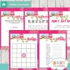 printable hot pink owl baby shower games package