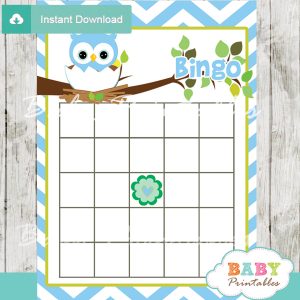 printable owl bingo baby shower games cards
