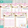 pink printable owl baby shower fun games ideas
