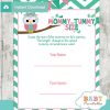 printable owl Baby Shower Game Guess the Mommy's Tummy Size