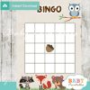 printable woodland themed baby shower bingo games cards