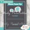 boy elephant themed printable Baby Shower Game Guess the Mommy's Tummy Size