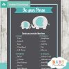 elephant themed printable baby shower games what's in your purse