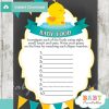 rubber ducky printable baby shower games blind tasting baby food