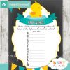 printable rubber ducky Name Race Baby Shower Game
