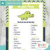 preppy crocodile themed printable baby shower games what's in your purse