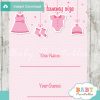 baby girl pink clothes printable Baby Shower Game Guess the Mommy's Tummy Size