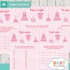 printable pink clothes baby shower fun games ideas
