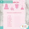 baby girl pink clothes printable word scramble baby shower games