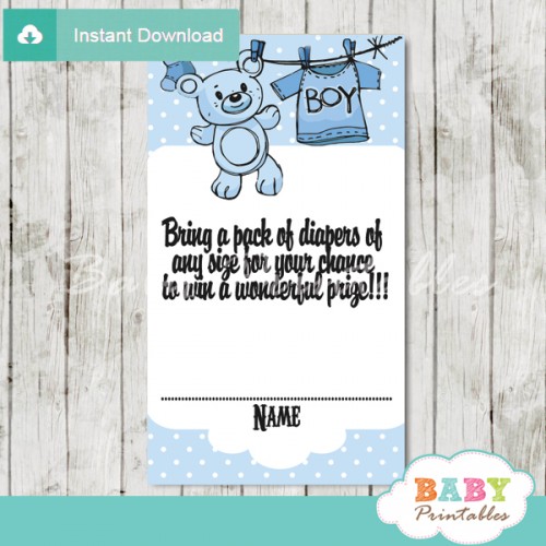 blue clothesline baby shower diaper raffle tickets d151 baby printables