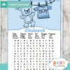 baby boy blue clothes themed printable baby shower word search puzzles
