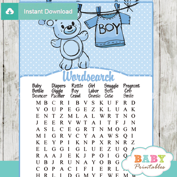 blue clothesline baby shower games d151 baby printables