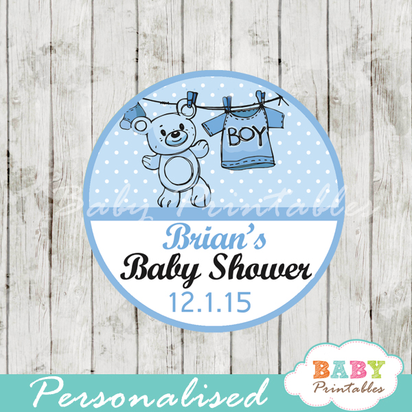 baby boy blue clothes baby shower tags labels