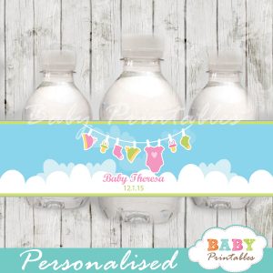 personalized baby girl clothesline baby shower bottle wrappers diy online