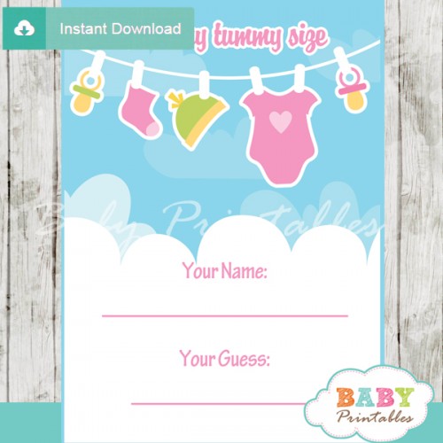 Pink & Green Baby Girl Clothes Baby Shower Games - D152 - Baby Printables