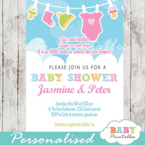 Jungle Animals Baby Shower Invitations – D445 - Baby Printables