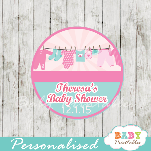 favours Boy 35 Ready to Pop Blue Washing Line,Thank You Baby Shower Stickers 