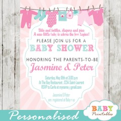 Pink Airplane Baby Shower Invitation Girls - D166 - Baby Printables