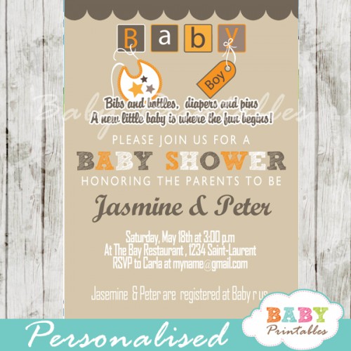 Comic Superhero Bodysuits Baby Shower Invitation - D211 - Baby Printables