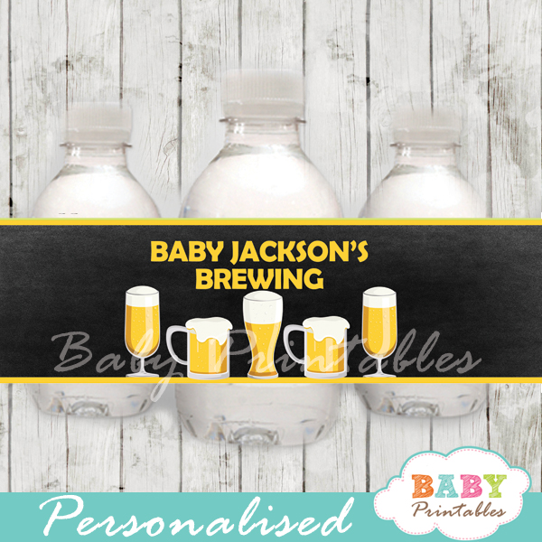 personalized baby is brewing beer babyq baby shower bottle wrappers diy online
