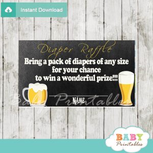printable baby is brewing beer babyq diaper raffle game cards baby shower