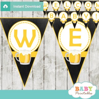 A Baby is Brewing Baby Shower Banner - D155 - Baby Printables