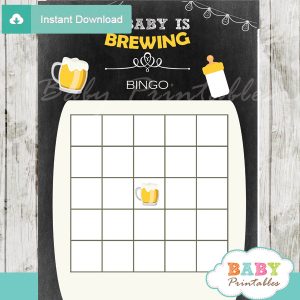 printable baby brewery beer bbq themed baby shower bingo games cards