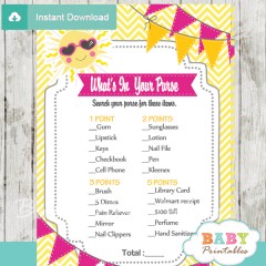 Pink & Yellow You Are My Sunshine Baby Shower Games - D161 - Baby ...