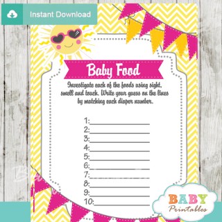 Pink & Yellow You Are My Sunshine Baby Shower Games - D161 - Baby ...