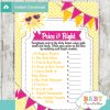 girl sunshine Price is Right Baby Shower Games printable pdf