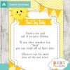 printable sunshine theme Dont Say Baby Game pdf