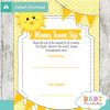 yellow sunshine printable Baby Shower Game Guess the Mommy's Tummy Size