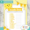 sunshine printable word scramble baby shower games