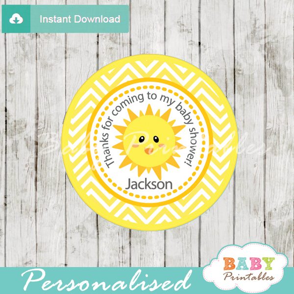 You Are My Sunshine Baby Shower Favor Tags D160 Baby Printables
