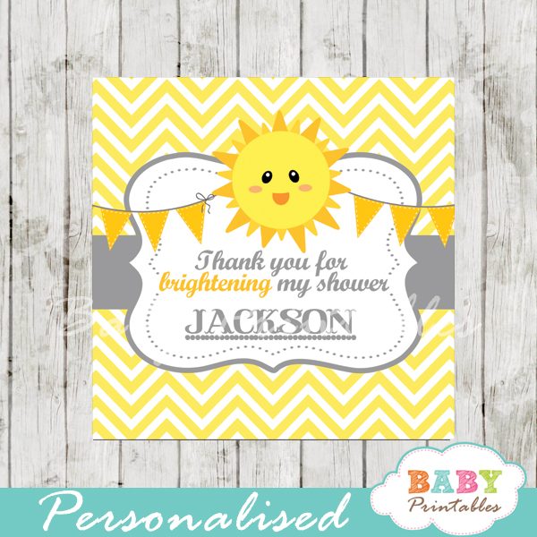 You Are My Sunshine Baby Shower Square Labels D160 Baby Printables