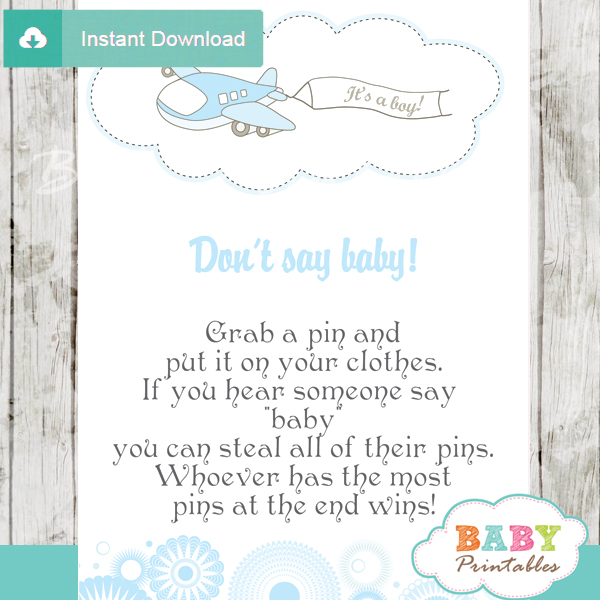 airplane theme Dont Say Baby Game pdf