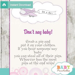 airplane theme Dont Say Baby Game pdf