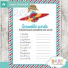 little aviator plane printable word scramble baby shower games