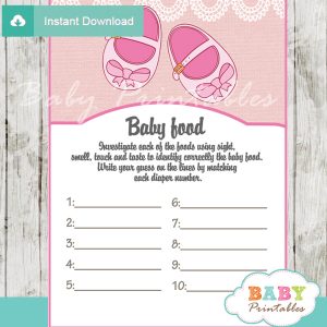 baby shoes printable baby shower games blind tasting baby food