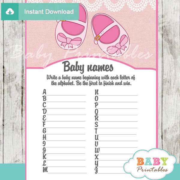 Baby Name Race Game - Printable Rainbow Baby Shower Games