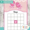 girl baby shoes themed baby shower bingo games cards