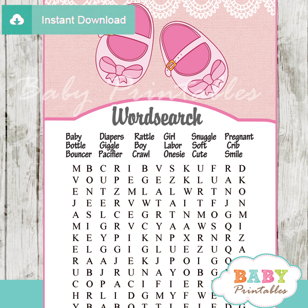 pink baby shoes baby shower games d170 baby printables